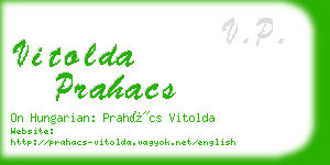 vitolda prahacs business card